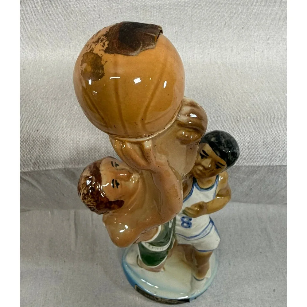Vintage 1974 Ezra Brooks Basketball Decanter Heritage China Empty 16in TH-2
